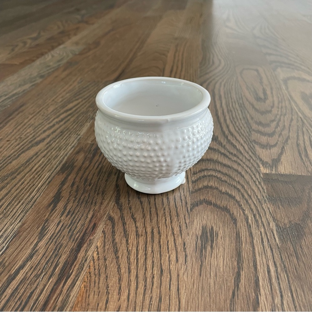 Small White Textured Planter Pot